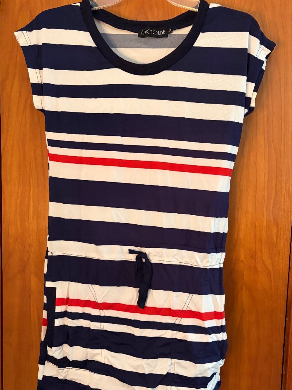 Fancyqube Nautical Striped Mini Dress M